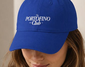 Portofino Club Hat, Italian Riviera Cap, Coastal Granddaughter Hat, European Summer Baseball Cap, Old Money Style Hat