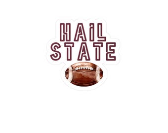 Calcomanía de vinilo de Hail State / Calcomanía de fútbol