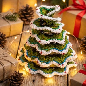 Spiral Christmas Tree Crochet Pattern: Ruffle Ornament (Digital Download)
