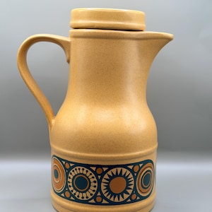 Kiln Craft Bacchus Coffee Pot: 1970s Retro Stoneware, Made in England
