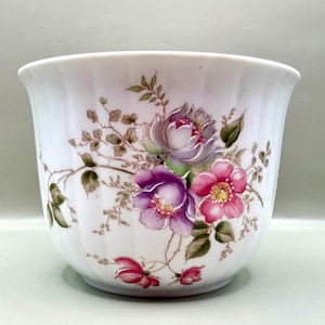 Vintage Schumann Arzberg Bavaria Floral Porcelain Cachepot German Fine China Planter Cottagecore Decor