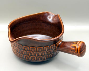 Vintage Wedgwood Pennine Sauce Jug Brown Stoneware Gravy Boat 1970s Retro Kitchenalia