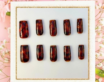 Tortoise Shell Press On Nails