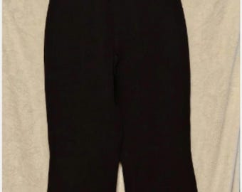 Vintage Roffe Ski Pants Black XS 26" Waist Retro Skiwear USA Branded Ankle Guard