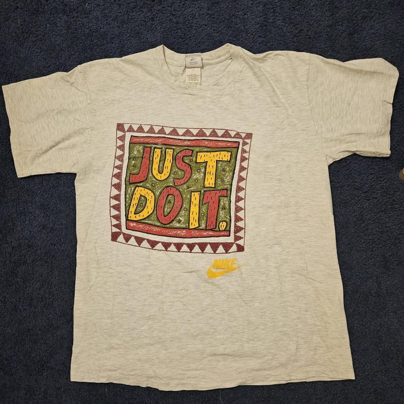Vintage 90s Nike Just Do It Tee • Single Stitch • USA Made • Urban Jungle XL image 1