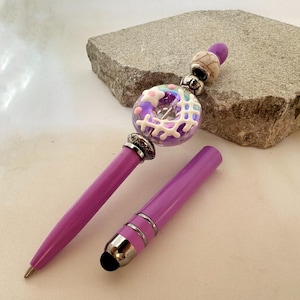 Dual-Function Beaded Pen with Detachable Stylus & Free Gift Pouch