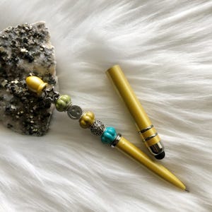 Dual-Function Beaded Pen with Detachable Stylus + Complimentary Black Gift Pouch