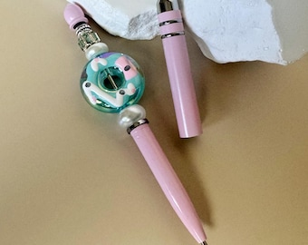 Penna con perline a doppia funzione con stilo staccabile + custodia regalo nera gratuita