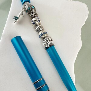 Handmade Dual-Purpose Beaded Pen with Detachable Stylus & Mini High Heel Charm FREE Black Gift Pouch Included