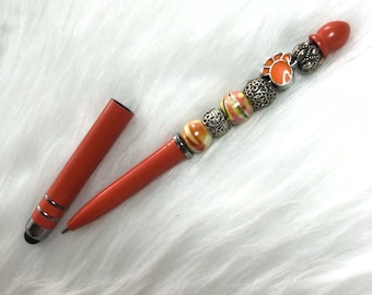 Penna con perline doppio uso fatta a mano con stilo staccabile + custodia regalo nera GRATUITA
