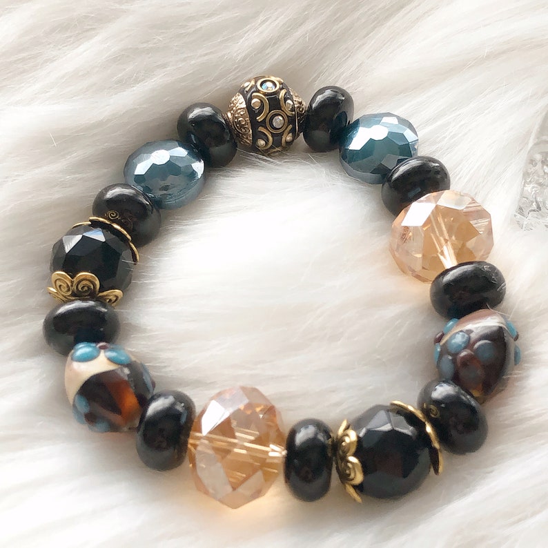 Beautiful Bead Art Bracelet Handmade With Tourmaline Fashion Etsy