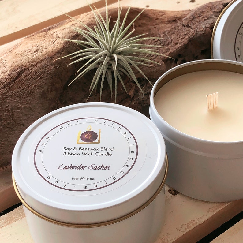 10 Ribbon Wick Premium Luxury Candles Soy & Beeswax Blend Etsy
