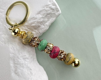 Portachiavi con perline fatto a mano / Accessorio regalo alla moda e funzionale / Scatola regalo gratuita inclusa