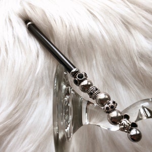 Handmade Beaded Stylus for Mobile Devices | Black Beadable Stylus with Rhinestone & Fashion Beads | FREE Black Gift Pouch