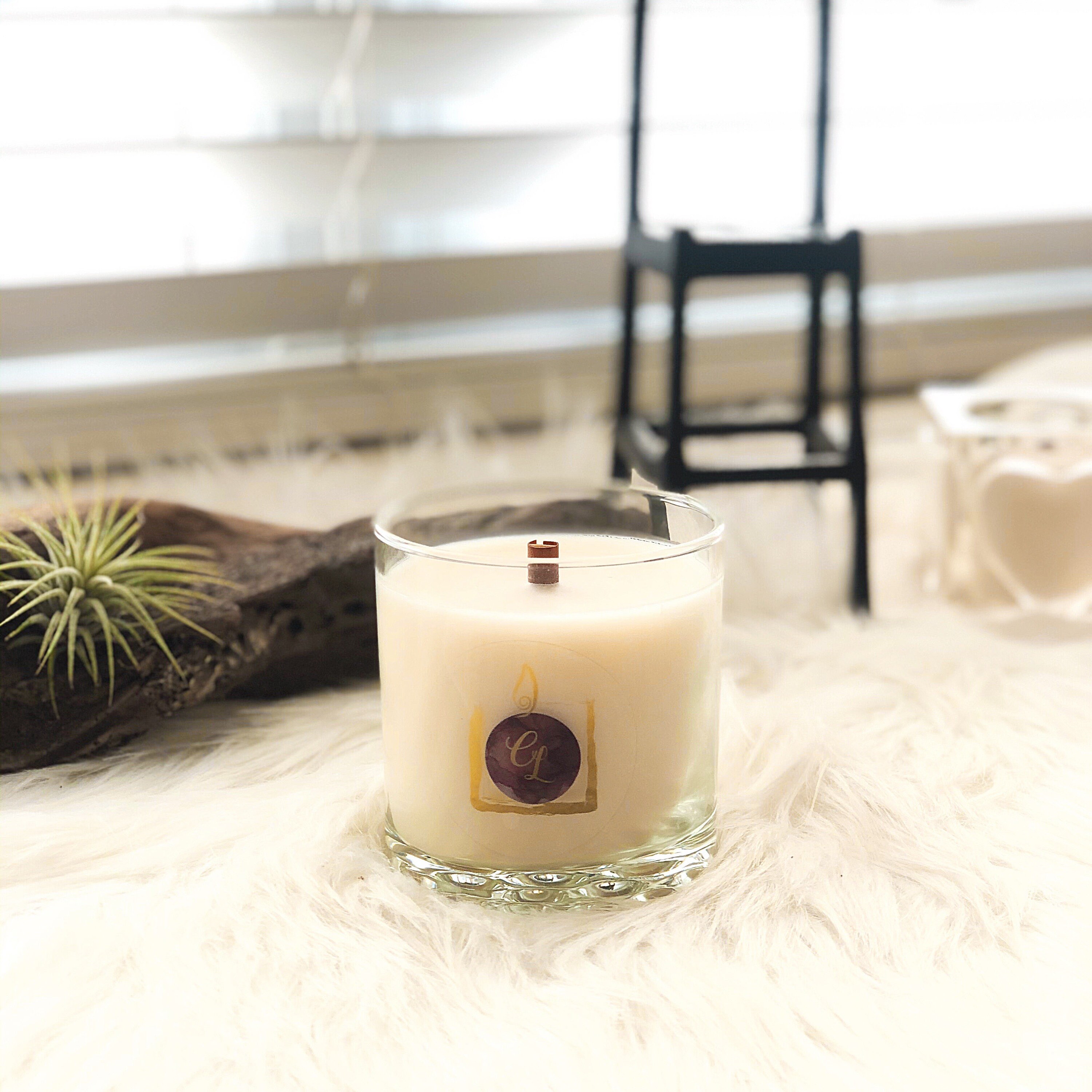 River Rock Wood Wick Candle