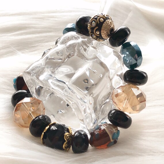 Beautiful Bead Art Bracelet Handmade With Tourmaline Fashion Etsy