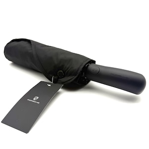 Black & Yellow Compact Umbrella – Luxury Automatic Folding Umbrella with Case