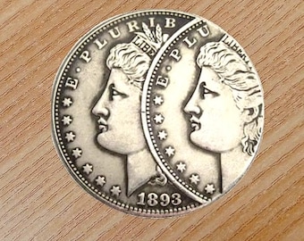 1893 S Morgan Silver Dollar Two Face Error A Very Rare & Sought