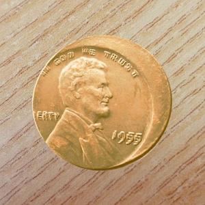 1955-55 Doubled Die Error penny - Lincoln cent vintage & rare coin - Gift for collectors