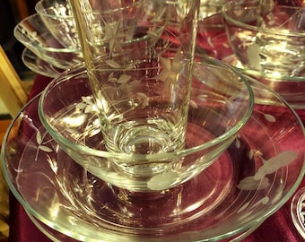 Cristal grabado floral Princess House Heritage.