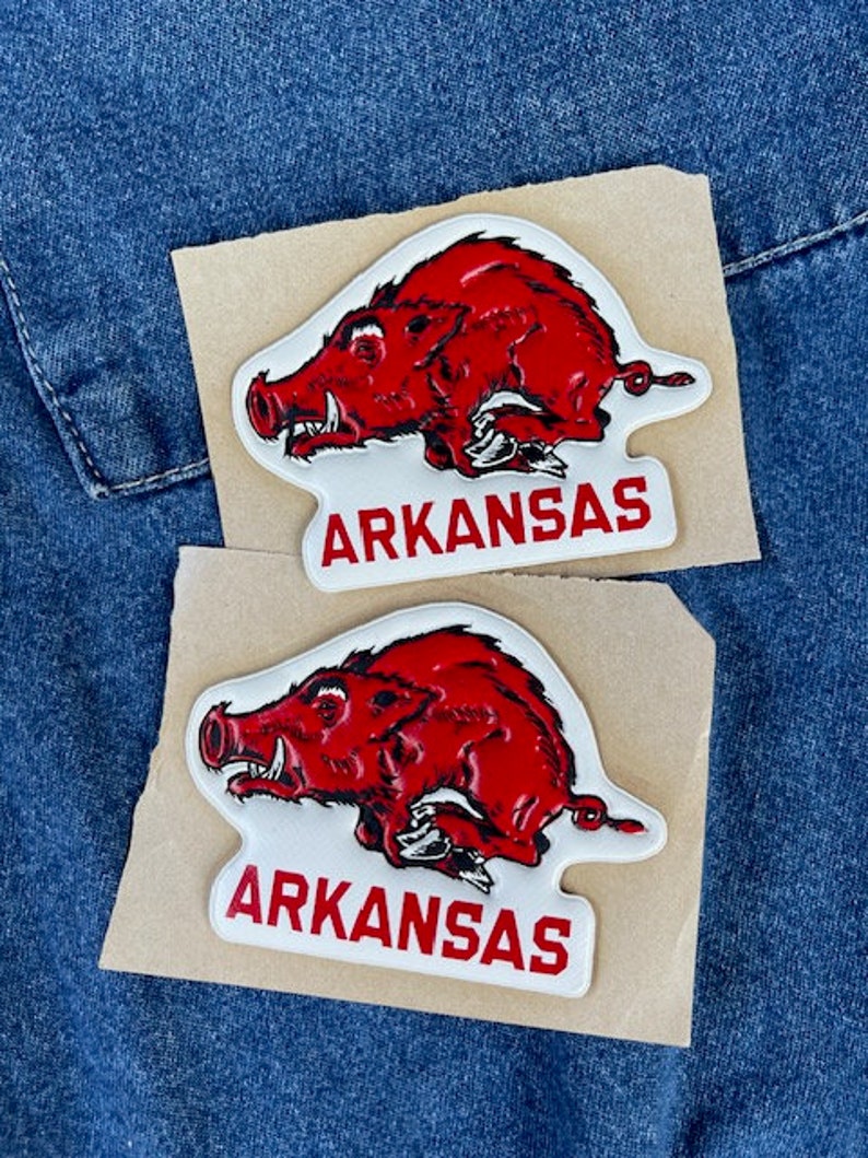 Vintage Arkansas Razorback Game Day Badges & Stickers, Jack Somers Shoe