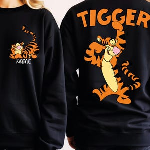 Tigger Two Sided Sweatshirt, Disney Tigger Character Shirt, Custom Tigger Hoodie, Tigger Winnie The Pooh Sweater, Disneyland Family Trip.