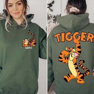 Tigger Two Sided Sweatshirt, Disney Tigger Character Shirt, Custom Tigger Hoodie, Tigger Winnie The Pooh Sweater, Disneyland Family Trip.