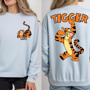 Tigger Two Sided Sweatshirt, Disney Tigger Character Shirt, Custom Tigger Hoodie, Tigger Winnie The Pooh Sweater, Disneyland Family Trip.