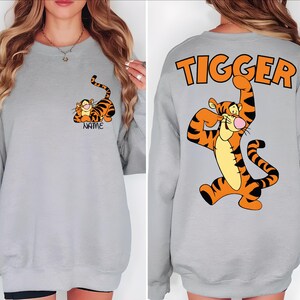 Tigger Two Sided Sweatshirt, Disney Tigger Character Shirt, Custom Tigger Hoodie, Tigger Winnie The Pooh Sweater, Disneyland Family Trip.