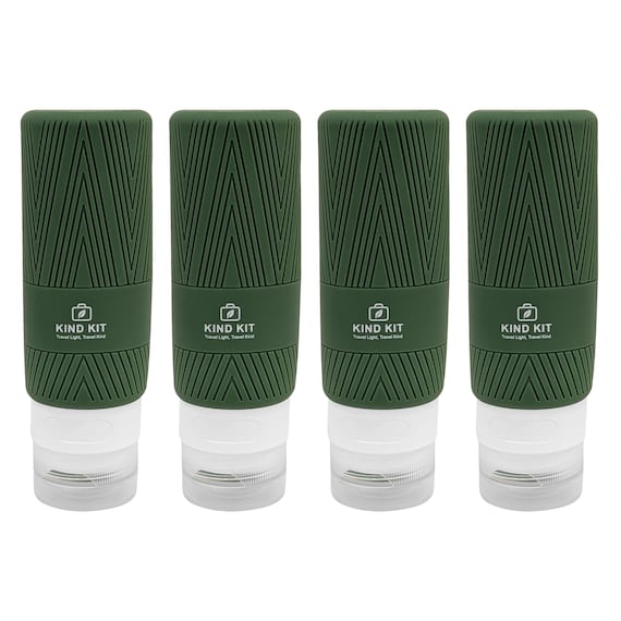 Eco-Friendly BPA-Free Silicone Flip Cap Bottles, TSA Approved Refillable Travel bottles – Set of 4