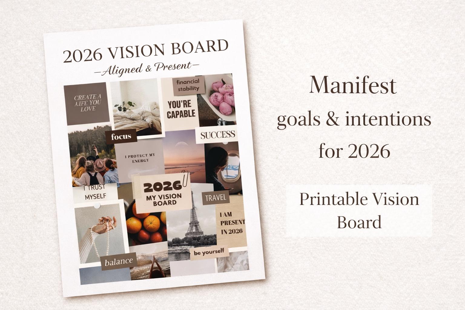 2026 Vision Board Poster Digital Download - I Trust the Process - Etsy