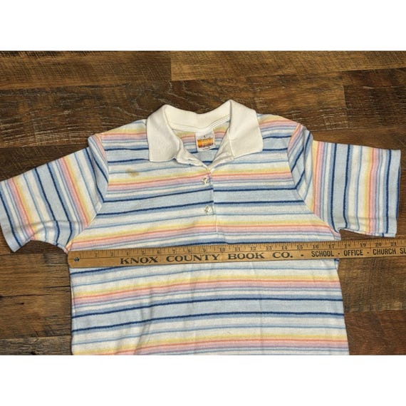 RARE VTG 70/80s Wrangler Multicolor Striped Polo … - image 5