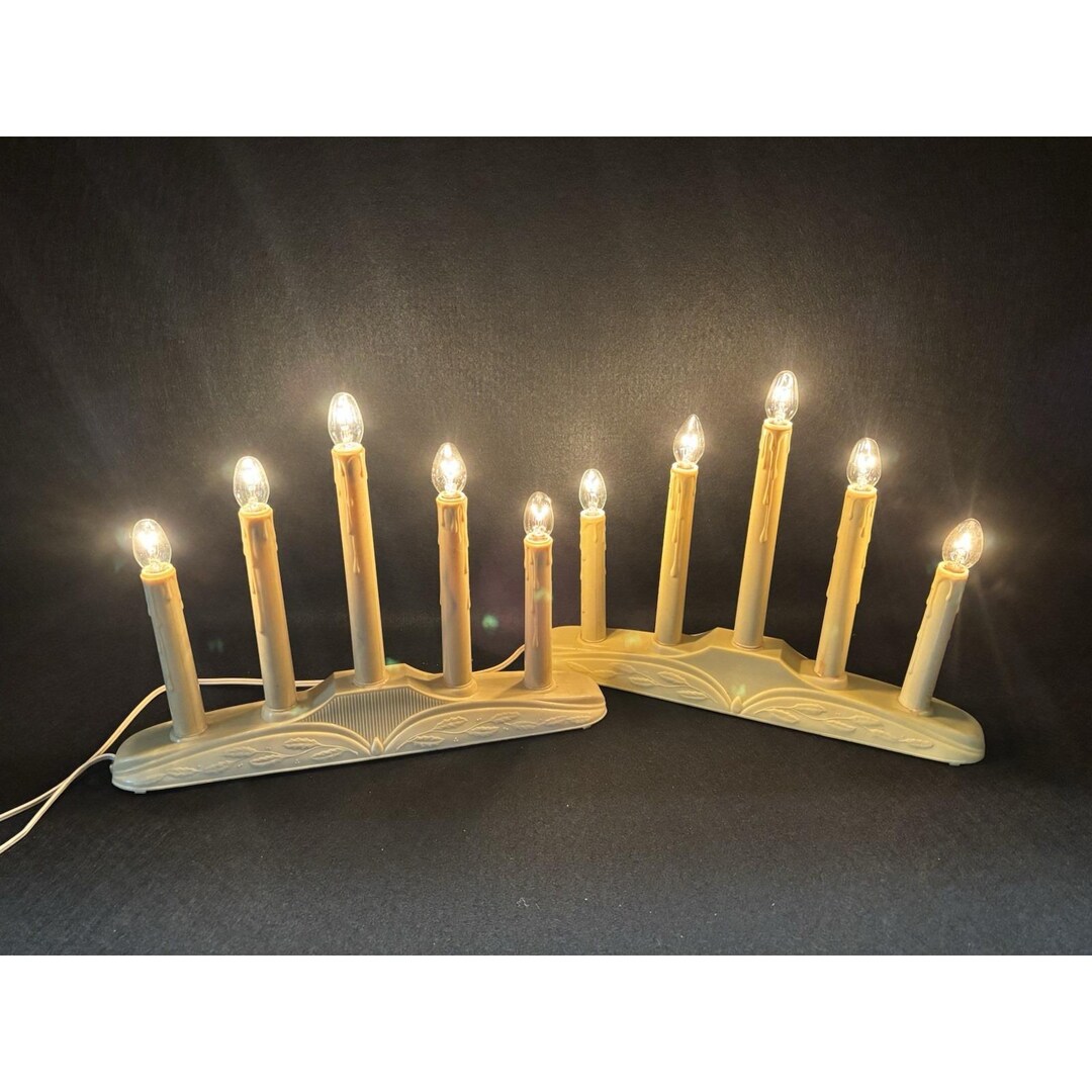 2 - 5 Light Candolier Candelabra Electric Window Candles Drip Wax ...