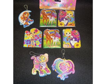 Recuerdos de fiesta vintage de Lisa Frank: lote de blocs de notas y llaveros