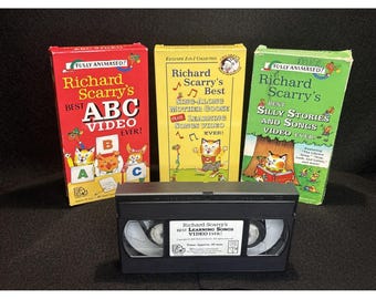 Vintage Richard Scarry VHS Lot Of 4 -  Educational, ABC, Learning Songs 1980/90s