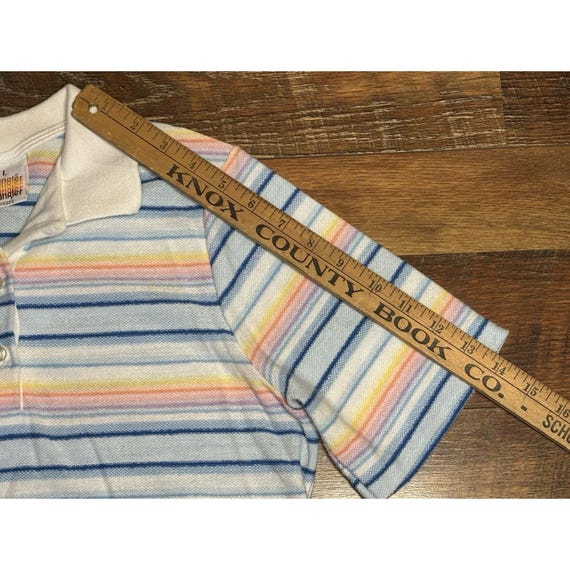 RARE VTG 70/80s Wrangler Multicolor Striped Polo … - image 6