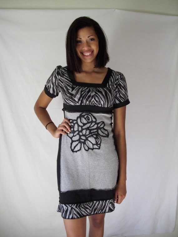upcycled tee shirt dress UPCYCLED ASYMMETRICAL T-SHIRT DRESS ZAIGA BRUTANE STUDIO
