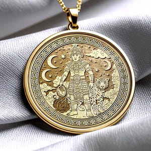 Tezcatlipoca Necklace : Aztec God Jewelry , God of Night and Destiny Pendant , Aztec Night God Medallion -161