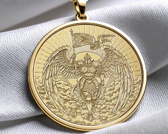 Warrior Angel Pendant – Archangel Protector Necklace -98