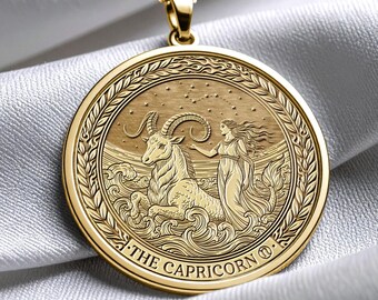 Personalized Capricorn Zodiac Pendant Necklace – Symbol of Ambition & Strength -9