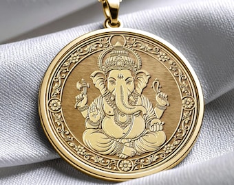 ガネーシャ卿ペンダント: ヒンドゥー教の神のお守りネックレス、1980
