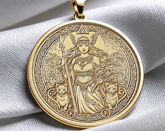 Freya-Halskette – Anhänger der nordischen Göttin, Wikingerschmuck, Amulett der Kriegergöttin, Charm der nordischen Mythologie – 110