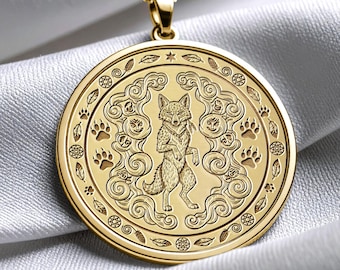 Fox Spirit Pendant – Lunar Amulet, Goddess Energy, Pagan Jewelry -223
