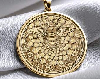 Bee Pendant Honey Bee Jewelry Necklace -199