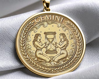 Personalized Gemini Zodiac Necklace – Symbol of Curiosity & Expression -7