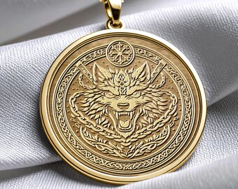 Fenrir Necklace Viking Norse Mythology Wolf Pendant -324