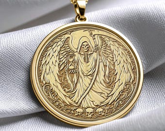 Grim Reaper Angel Pendant Necklace – Mortality, Protection & Transformation -92