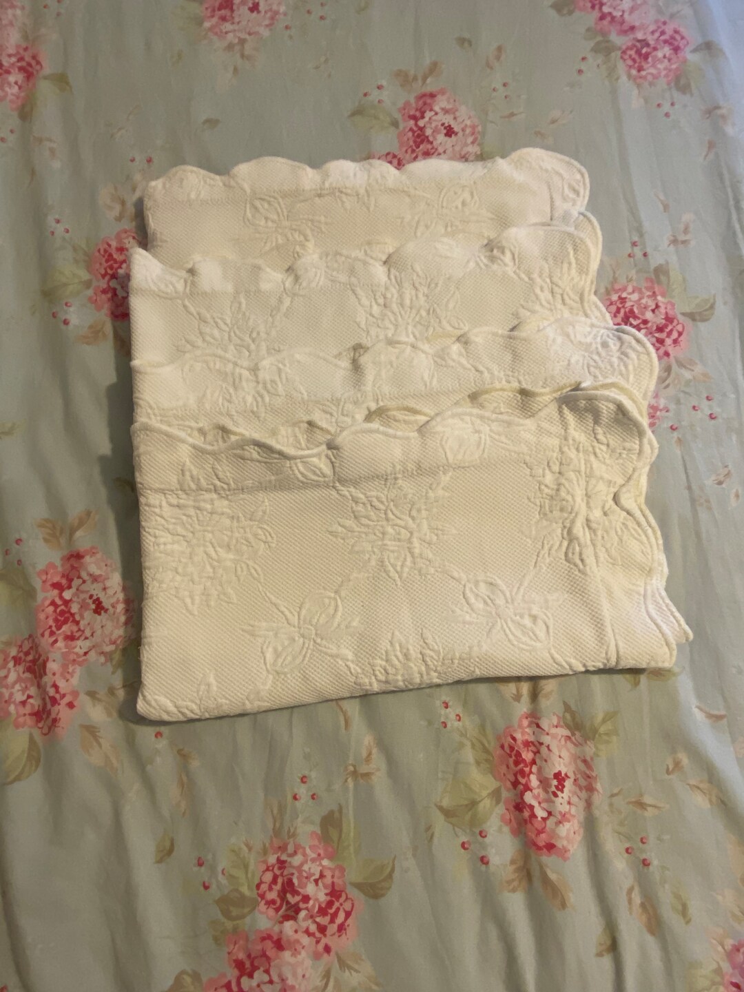 Pair of King Size Matelassé Pillow Shams Vintage Creamy Etsy