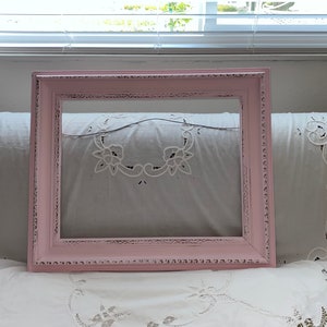 Carved Wood Frame - Shabby Chic Distressed in Ballet Pink - Photo Prop - 14” x 18”