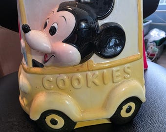 Mid Century Novelty Glazed Ceramic Mickey Mouse Cookie Jar